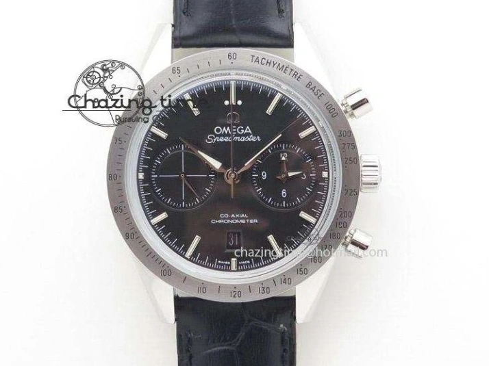 0519 SpeedMaster MoonWatch SS OMF 1:1 Best Edition Blue Dial On Leather Strap A9300 V FreshLook 8087